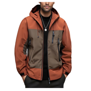 Lightweight Jacket for Men Colorblock Hooded Full Zip